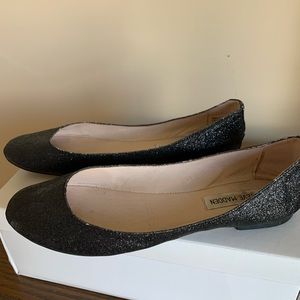 Steve Madden Black Glitter Ballet Flats